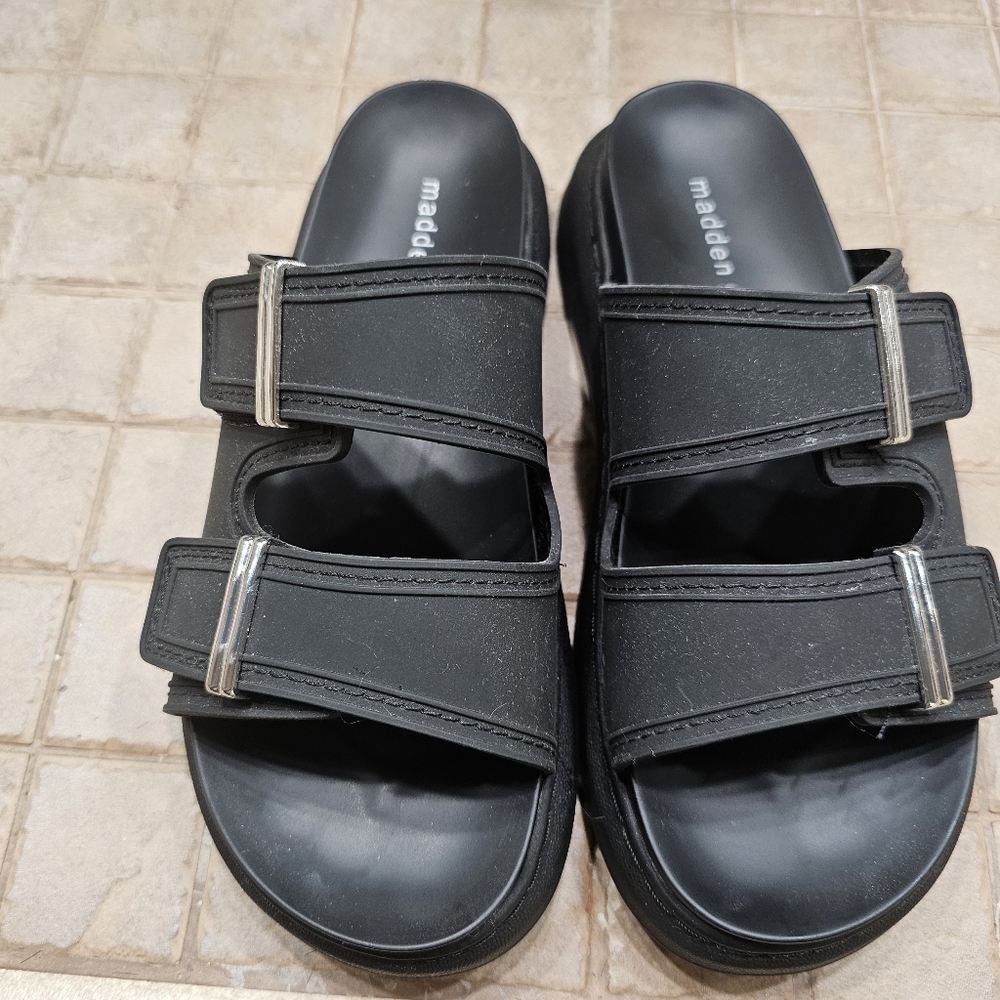 Black Slide Sandals for Women